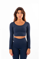 Blue Stone Long Sleeve Crop Top