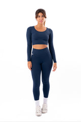 Blue Stone Long Sleeve Crop Top